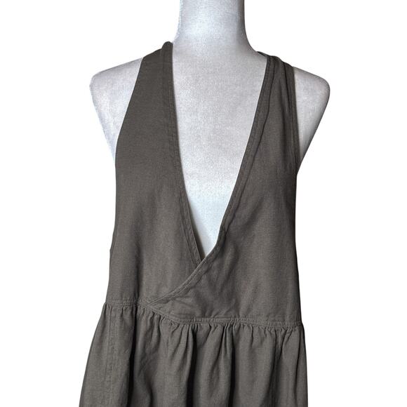 The Shanty Corporation Zhivago Pinafore Sleeveless Midi Dress Green L/XL - Picture 4 of 8